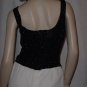 Black Beaded Sequin Top Bead Party Cruise Silk Formal Evening Blouse  #71