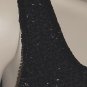 Black Beaded Sequin Top Bead Party Cruise Silk Formal Evening Blouse  #71