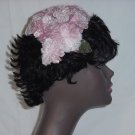 Vintage womens hat Pink  petal band hat band #73
