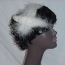 Ostrich feathers vintage womens hat Velvet ribbon Bow band hat  #73