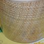 Ice Bucket Mid Century Plastic Raffia straw mat 1950s 1960s. Lid is cracked. no. 16