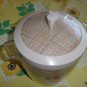 Ice Bucket Mid Century Plastic Raffia straw mat 1950s 1960s. Lid is cracked. no. 16