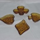 Nut Dish Amber Indiana Glass Set of 4 Card Table Nut dishes  No. 78