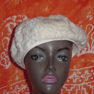 Womens vintage hat Cream White fur Tam beret ladies  No. 73