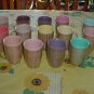 Cups Mid Century Plastic Burlap Raffia straw mat in Plastic 1950s 1960s No. 76