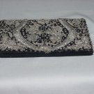 Black clutch vintage purse silver thread design Made in India No. 79 Black clutch vintage purse silver thread design Made in India No. 79