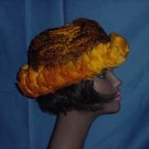 Vintage hat orange brown iridescent feather hat Sears Millinery Sears Roebuck and Co No. 80 Vintage hat orange brown iridescent feather hat Sears Millinery Sears Roebuck and Co No. 80