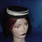 Black white womens vintage pillbox hat No. 82 Black white womens vintage pillbox hat No. 82