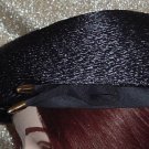 Navy hat Blue Beret half bow Straw type Vintage womans hat No. 82 Navy hat Blue Beret half bow Straw type Vintage womans hat No. 82