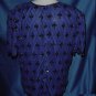 Scala 1980s purple sequin Silk Top Blouse Bust 38 Formal blouse No. 23