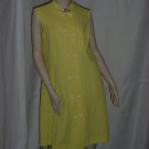 Yellow double breast vintage dress white buttons Stand up Collar  No. 22