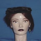 Vintage womens hat by Carol Black Velvet hat Black plume bow front Womans hat No. 84 Vintage womens hat by Carol Black Velvet hat Black plume bow front Womans hat No. 84