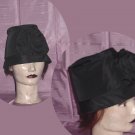 Bucket hat Vintage Womans hat Valerie Modes Black Large Fabric Rose  No. 84