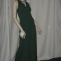 Halter top dress Forest Green maxi dress 1970s 80s Vintage fur edged hooded jacket Size 8 No. 107