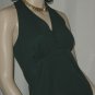 Halter top dress Forest Green maxi dress 1970s 80s Vintage fur edged hooded jacket Size 8 No. 107