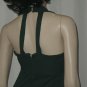 Halter top dress Forest Green maxi dress 1970s 80s Vintage fur edged hooded jacket Size 8 No. 107