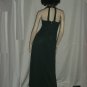 Halter top dress Forest Green maxi dress 1970s 80s Vintage fur edged hooded jacket Size 8 No. 107