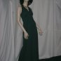 Halter top dress Forest Green maxi dress 1970s 80s Vintage fur edged hooded jacket Size 8 No. 107