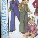 McCall's pattern 5793 Toddlers Children's jacket vest skirt shirt pants printed 1977 No. 86 McCall's pattern 5793 Toddlers Children's jacket vest skirt shirt pants printed 1977 No. 86