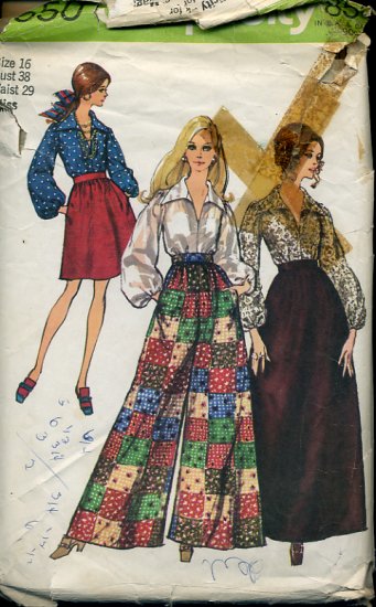 Simplicity Sewing pattern 8550 Miss Size 16 Bust 38 Skirt Pants Blouse No. 86
