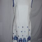 R & K Originals White Dress Blue Accent Vintage 1960s Sleeveless Womans Dress  No. 3