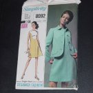 Vintage pattern Womens Dress Jacket 1969 pattern Simplicity 8092 Size 12 No. 88