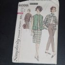 Simplicity Pattern Jacket sleeveless Jacket pants Skirt Miss Size 12 Bust 32 Pattern 4098  No. 31