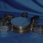 Silver plated Napkin Rings Coasters Coaster Holder Vintage Scroll Design Monogram HS No. 45