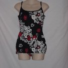 Vintage Swimsuit Red black white one piece Bust 32 swim suit  No. 90
