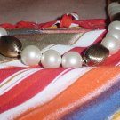 Napier vintage Single strand necklace gold tone beads faux pearls No. 91 Napier vintage Single strand necklace gold tone beads faux pearls No. 91