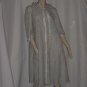 Vintage Odette Barsa Chantilly Lace Pastel Blue Ecru lace and ribbon Robe Lingerie night gown #93