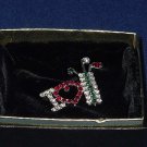 I Love Golf Pin Rhinestones, silvertone No. 94 I Love Golf Pin Rhinestones, silvertone No. 94