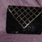 Mesh vintage purse gold mesh on black Hong Kong No. 94 Mesh vintage purse gold mesh on black Hong Kong No. 94