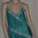 Henson Kickerknick deep turquoise Blue lace and nylon night gown #95 Henson Kickerknick deep turquoise Blue lace and nylon night gown #95