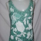 1950s 1960s Vintage beaded sequined Shell Evening Blouse Fancy top  No. 96