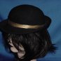 Vintage Womens hat Frank Olive black derby hat small brim gold trim - No 100a