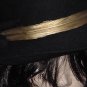 Vintage Womens hat Frank Olive black derby hat small brim gold trim - No 100a