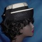 Doris vintage womans Hat black white ladies No. 100a