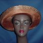 Oscar De La Renta rust hat Upturn Brim straw Colorful scarf  No. 100a