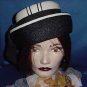 Doris vintage womans Hat black white ladies No. 100a