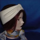 Fedoria Cream open crown wool felt hat No. 100a