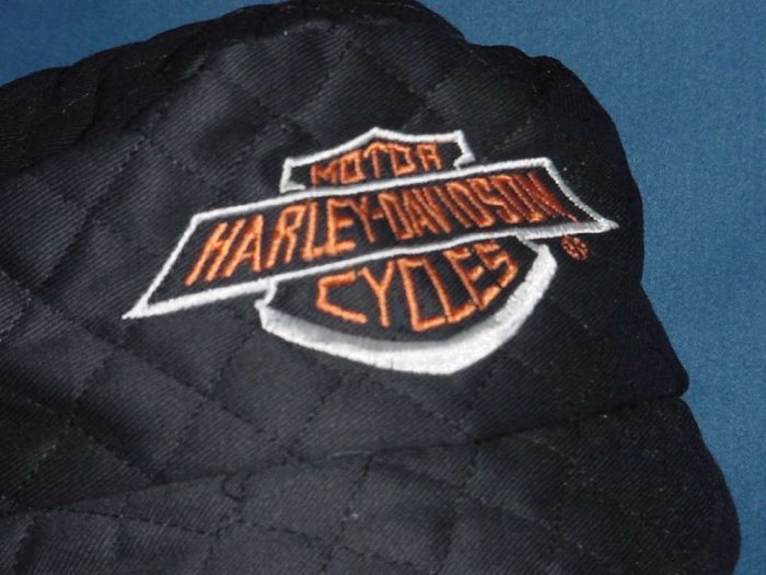 Harley Davidson logo black quilted welders hat No. 100a