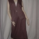 Ladies Vintage two piece cocoa brown Linen vest skirt Larger size vintage ensemble No. 128 Ladies Vintage two piece cocoa brown Linen vest skirt Larger size vintage ensemble No. 128