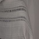 Vintage Hairpin lace white shawl stole 55 inch long shawl  No. 106
