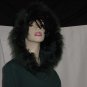 Halter top dress Forest Green maxi dress 1970s 80s Vintage fur edged hooded jacket Size 8 No. 107