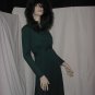 Halter top dress Forest Green maxi dress 1970s 80s Vintage fur edged hooded jacket Size 8 No. 107