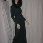 Halter top dress Forest Green maxi dress 1970s 80s Vintage fur edged hooded jacket Size 8 No. 107