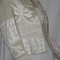 Fall Spring jacket lichen green with ivory appliques beads decorative designs XS No. 108