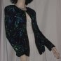 Sequin Beaded Jacket M Holiday Sweater  Laurence Kazar No. 113