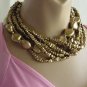 Necklace chunky flat gold bead necklace No. 108
